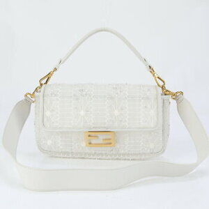 Fendi Mamma Bucket Baguette Lace Rhinestones Beads Shoulder Bag